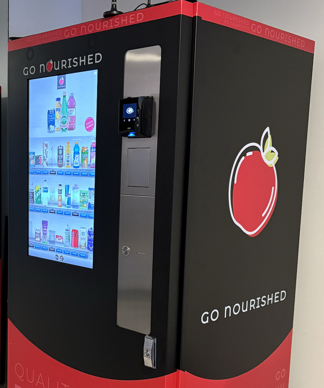 Modern vending machine with touchscreen
